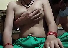 Indian Bhabhi's Big Boobs Pressed Hard And Sucked By Devar
