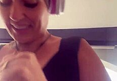 blonde with big tits runs at gym, tits pop out, gets so wet.