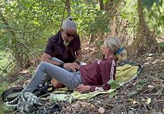 the mountain makes us horny, so we blowjob and lick each other bent over