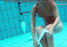 Nata, Hot Hungarian Babe, Swims Naked in Public. Her Tight Petite Body Gets Wild Outdoor Action!