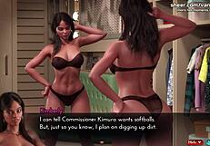 in the genesis order game, this gorgeous busty ebony milf with perfect body enjoys interracial fun in hentai 3d part 19