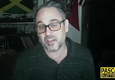 submissive milf with big tits gets toyed and banged in group bdsm