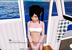 In the harem hotel game, anime characters engage in erotic encounters