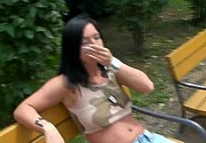 in this vr scene, a brunette couple joins a mature orgy with kissing and dildo play