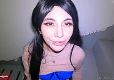 Neighbor Catches Me Masturbating On Emergency Stairs And Punishes With Cum On Face!