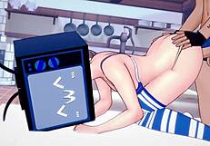 TV Woman Rides Hard in Bikini for Intense Cumshot