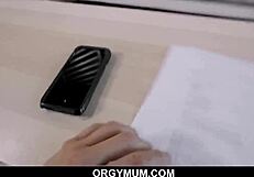 Stepson enjoys his stepmom's company and takes her from behind for a walk.