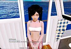 In the harem hotel game, anime characters engage in erotic encounters