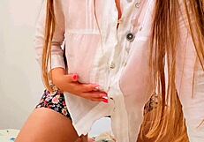 hey, watch me play with my big bouncing tits, okay?