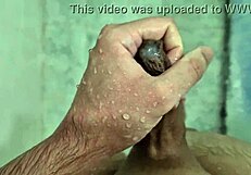 Young gay neighbor invites you to drink his milk in homemade solo