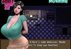 Watching a porn movie with a busty MILF in hentai zombie retreat part 5