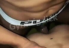 Asian amateur couple fucks in lingerie