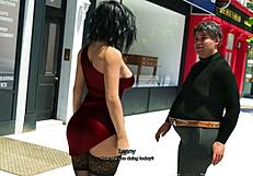 Anna In Exciting Affection Se2 - Ep 60 Sexy Red Dress And Black Stockings