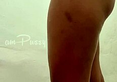 Pussy shaving on camera in shower