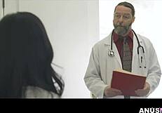 Jennifer White bent over for Jack Vegas' rectal exam