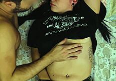 very hard orgasm while nipple played and masturbating