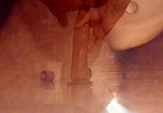 dirty guy gets all horny in the bathroom shower