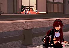 अरे लड़के, देखो एरिस रॉक्सी को ऐक्शन में पकड़ती है और 3डी कार्टून फन में जुड़ती है!