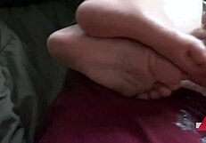check out this epic asian footjob cumshot in heels?