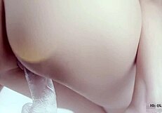 Asian Cosplay Model Rides Dildo In Asshole Pov