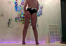 Passionate beauty masturbates to crazy orgasm after christmass photoshoot