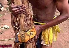 Mature fucks huge cock with cucumber toy!