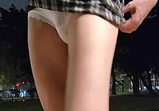 Wow, Shemale Ting Xuan Pees and Plays Outdoors with Toy! 😍