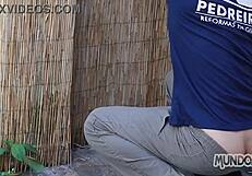 I and my friend give blowjob to the bricklayer with his big cock