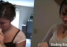 Sasha And Monica Lick Feet In Sexy Stockings