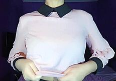 sexy secretary humiliates with feet licking and toys