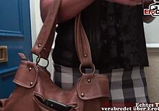 German Curvy BBW Blonde Secretary with Big Tits Dominates in Skinny Femdom Play