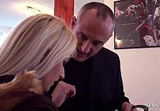 Blonde Real Twins Denys and Tira in Rough Anal 4some Fuck