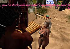 Black man fucks asian stepsister on the beach!