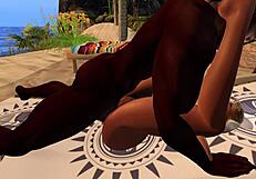 Black man fucks asian stepsister on the beach!