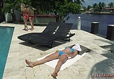 Two chicks trying blowjob for the first time at party