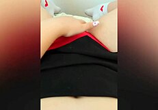 i'm the young stepsister fingering my wet pussy through red panties alone at home