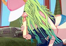 Miss Kobayashi’s Dragon Maid hentai Lucoa slams a massive cock!