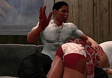 Jack and Emma get spanked in paradise hentai