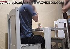 Me and my boyfriend having sex in the bar, it's so tight and public, ahh