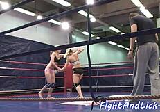 Unbelievable! These girls fight and lick in wild wrestling action. Who will dominate with rimjob moves?