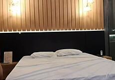 Riding the young guy's cock, he filled my pussy with cum