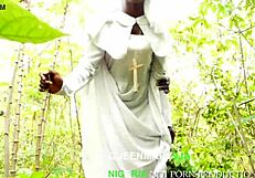 Ebony Milf Fucks Big Black Cock in Bush Rescue