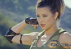 Kitana, Sonya, And Mileena Share Dick In Foursome Blowjob