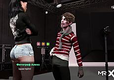 Girlfriend helps friend with 3d anime game