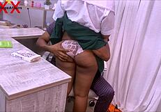 Naughty Student in Sexy Pant Gets Hot Office Desk Fuck