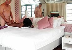 Sexy Black Milf Showers With White Sugar Daddy At Penthouse