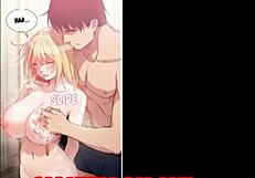 Teen stepsister rubs pussy while getting banged by group