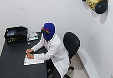 we’re late for the new year’s eve party but the masked doctor got seduced by his nurse for hot office sex