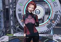 Asian milf scientist showcases space project