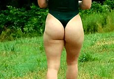 Flashing Thong In Camping Bodysuit? Voyeur Watches!
